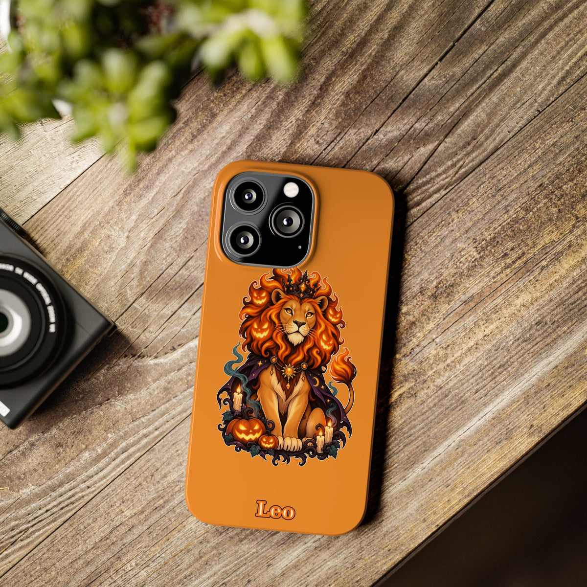 Leo Halloween Slim Phone Case — Orange Zodiac Lion Phone Cover