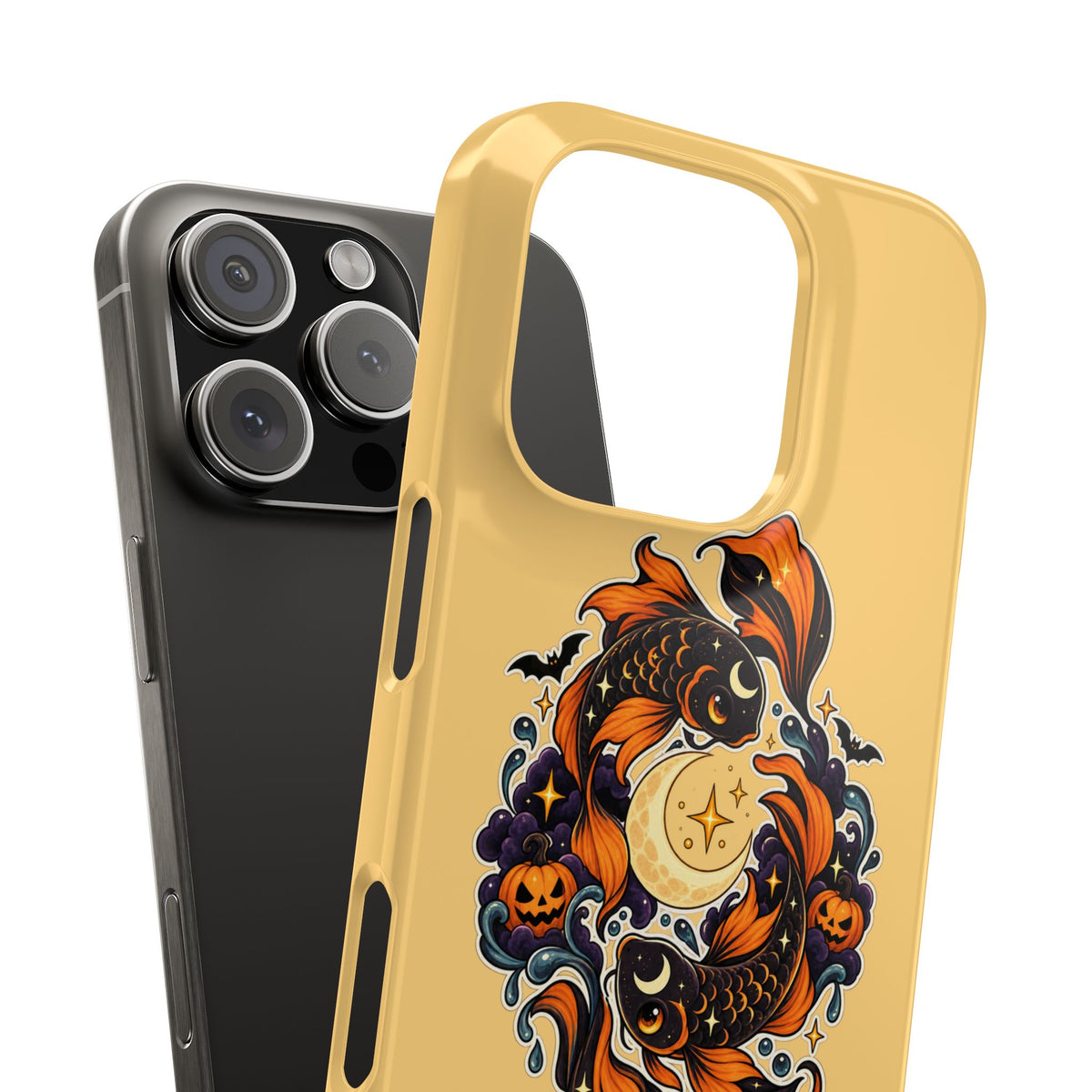 Pisces Koi Moon Slim Phone Case — Halloween Zodiac Fish Design