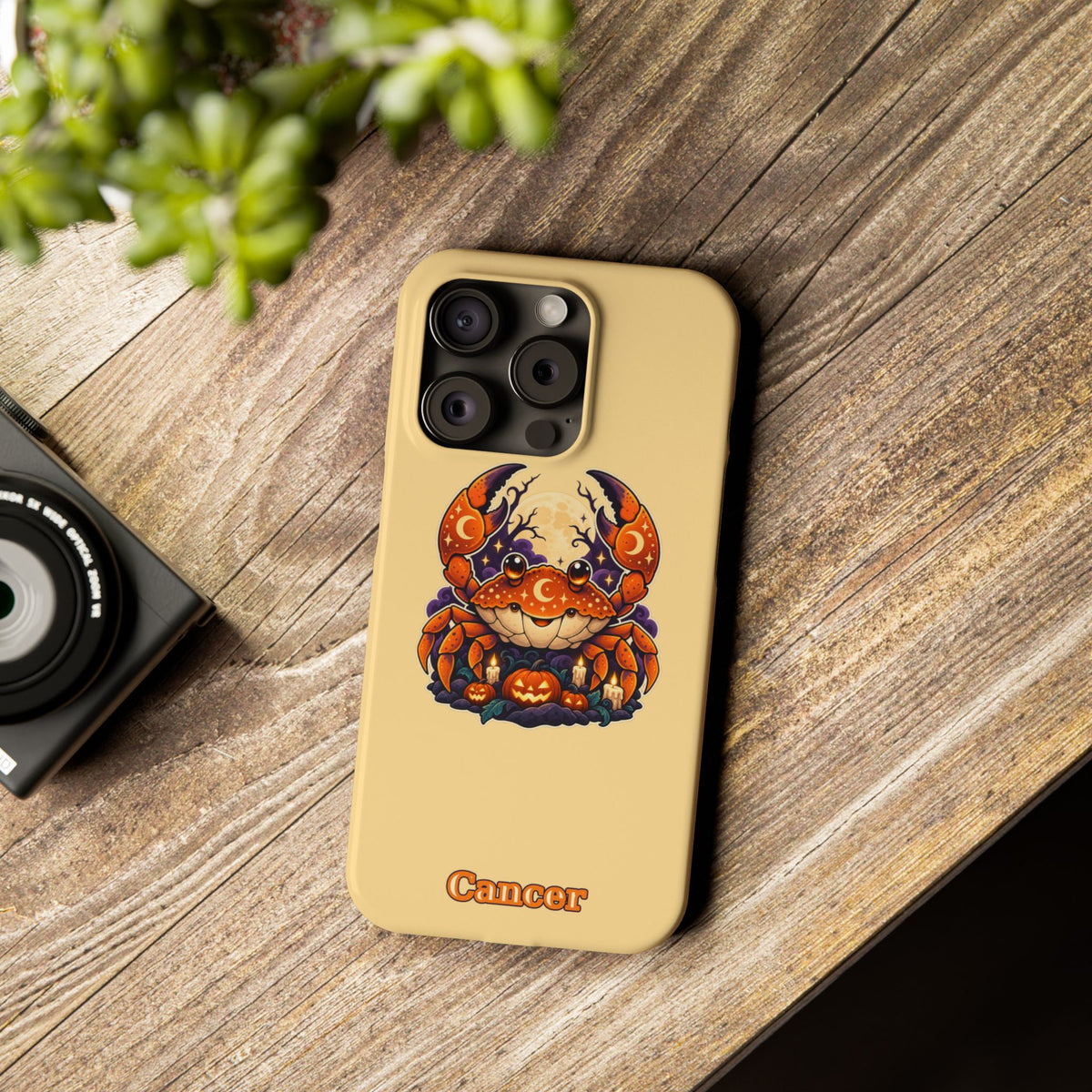 Cancer Zodiac Slim Phone Case — Halloween Pumpkin Crab
