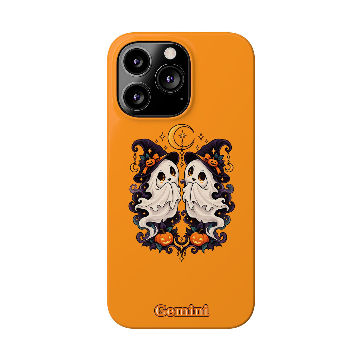 Gemini Halloween Slim Phone Case — Cute Twin Ghost Zodiac Design