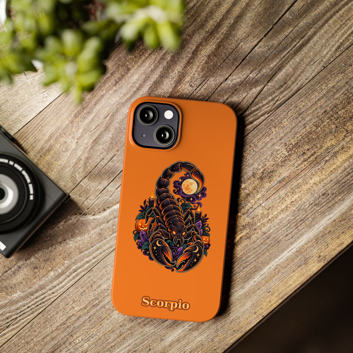 Scorpio Slim Phone Case — Halloween Orange Zodiac Scorpion Design