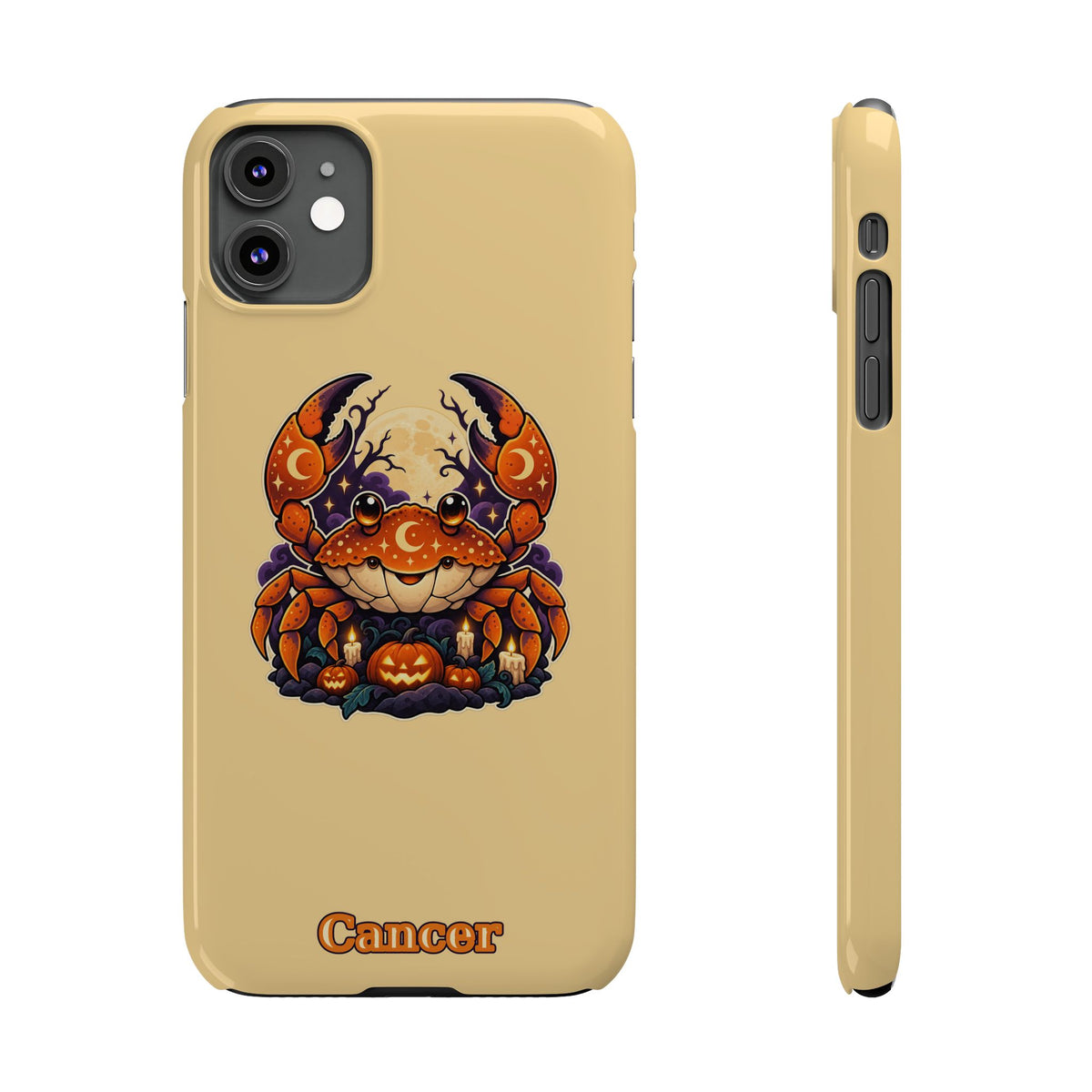 Cancer Zodiac Slim Phone Case — Halloween Pumpkin Crab