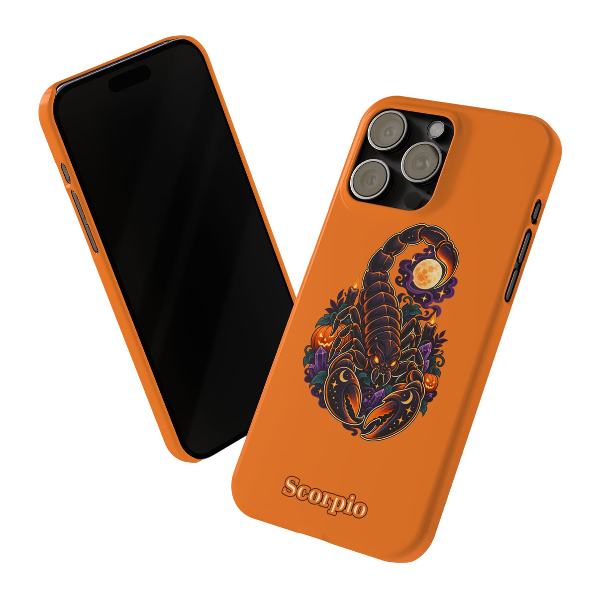 Scorpio Slim Phone Case — Halloween Orange Zodiac Scorpion Design