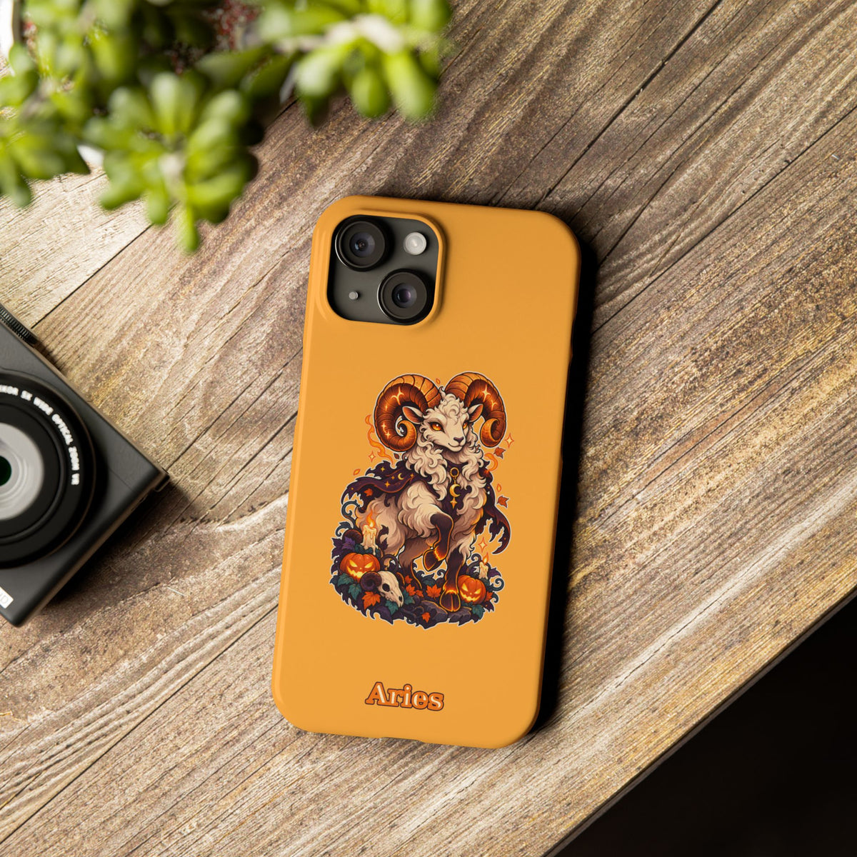 Aries Halloween Slim Phone Case — Ram Pumpkin Zodiac Phone Case