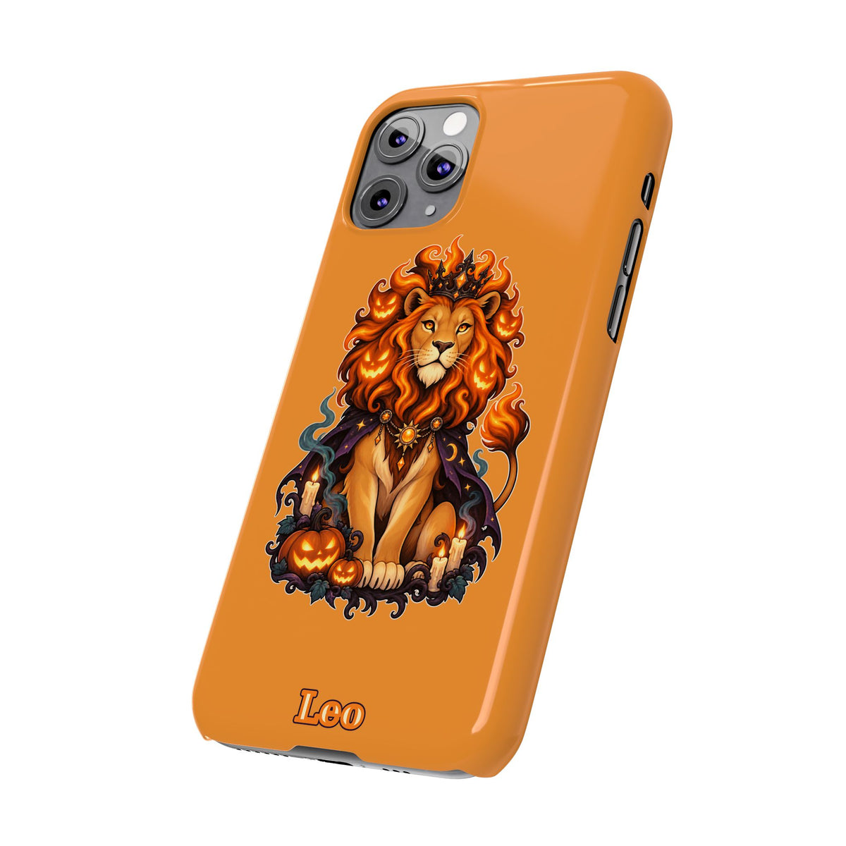 Leo Halloween Slim Phone Case — Orange Zodiac Lion Phone Cover