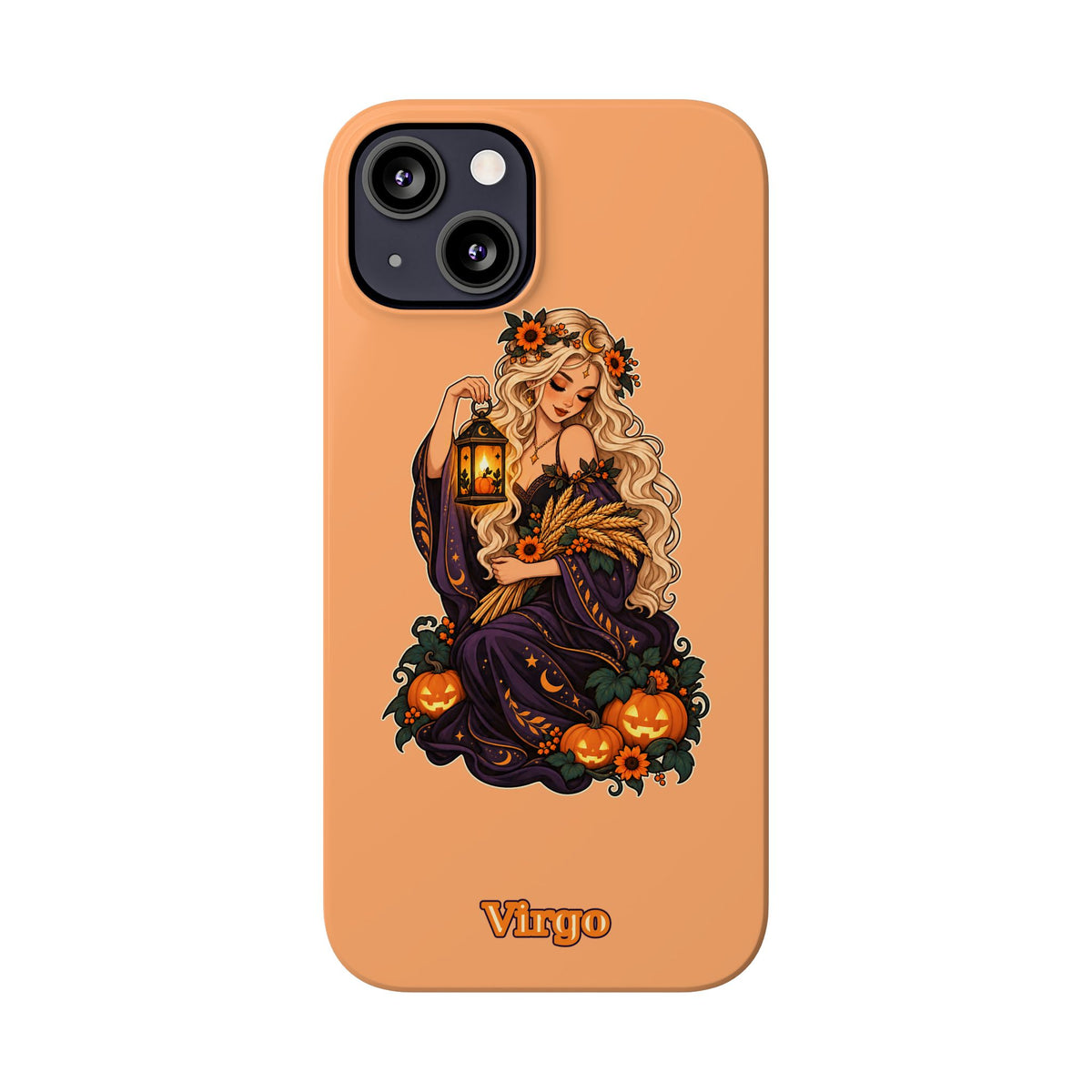 Virgo Zodiac Slim Phone Case — Autumn Harvest Witch Design