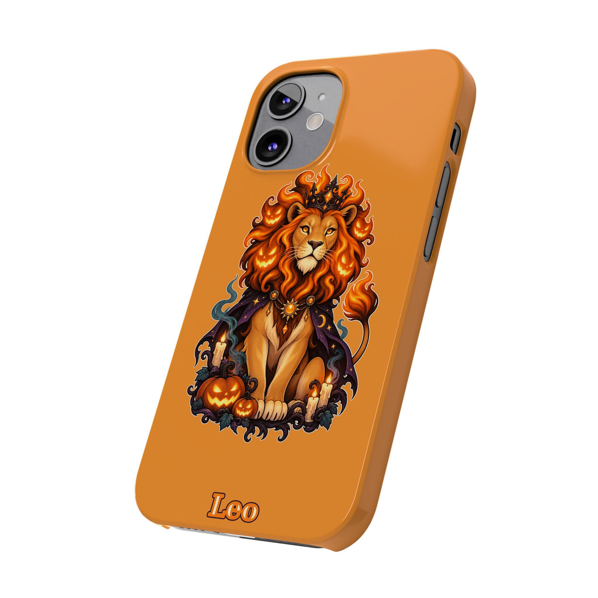 Leo Halloween Slim Phone Case — Orange Zodiac Lion Phone Cover