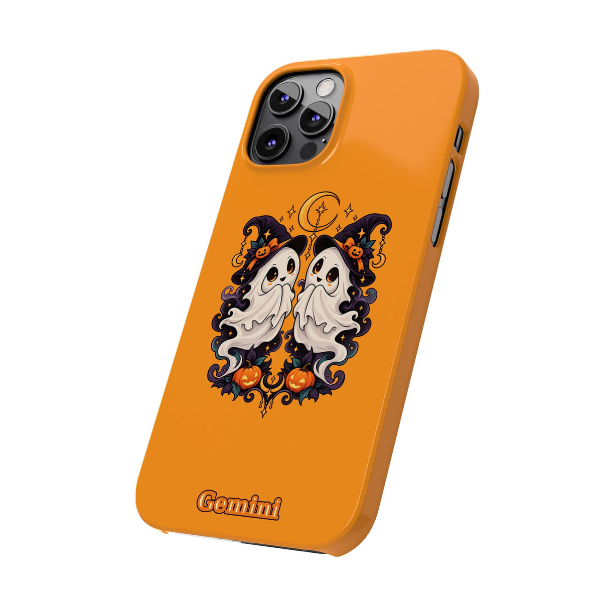 Gemini Halloween Slim Phone Case — Cute Twin Ghost Zodiac Design