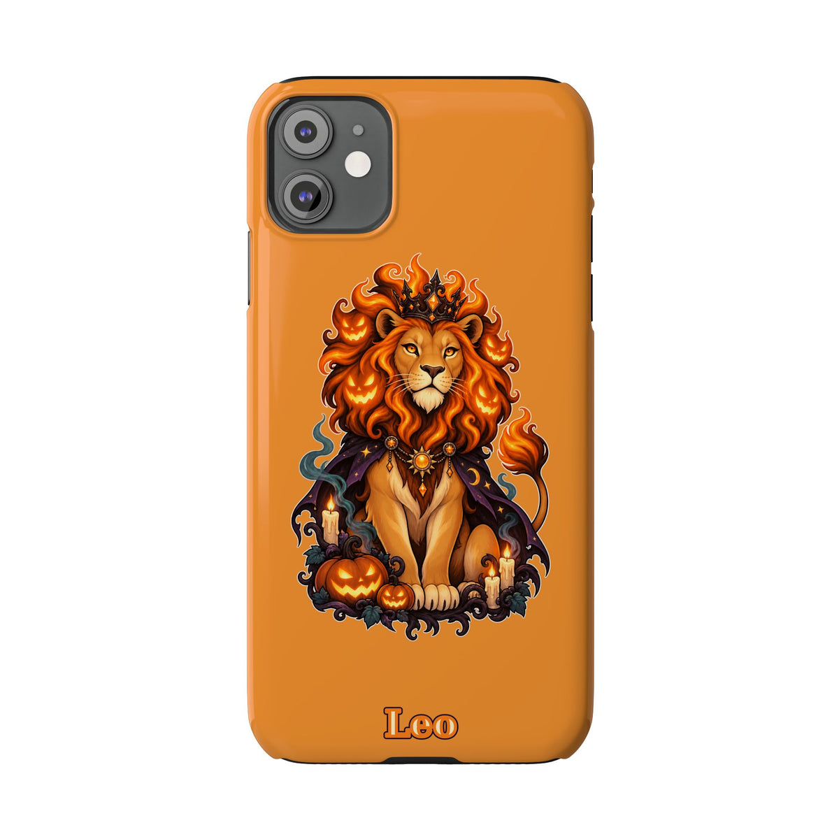 Leo Halloween Slim Phone Case — Orange Zodiac Lion Phone Cover