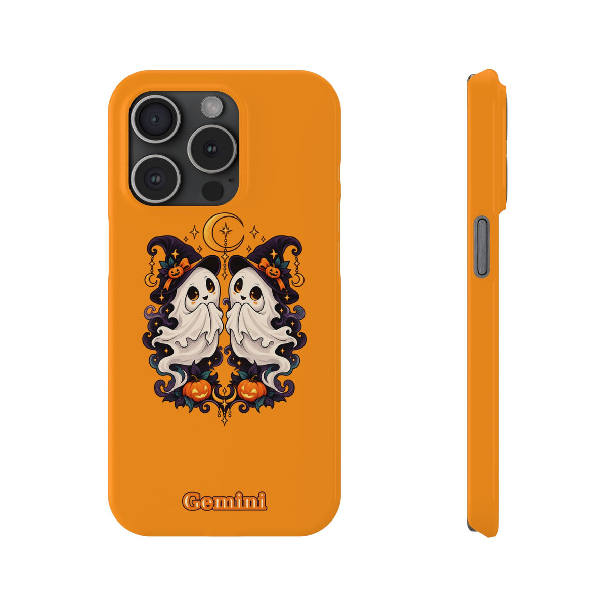 Gemini Halloween Slim Phone Case — Cute Twin Ghost Zodiac Design