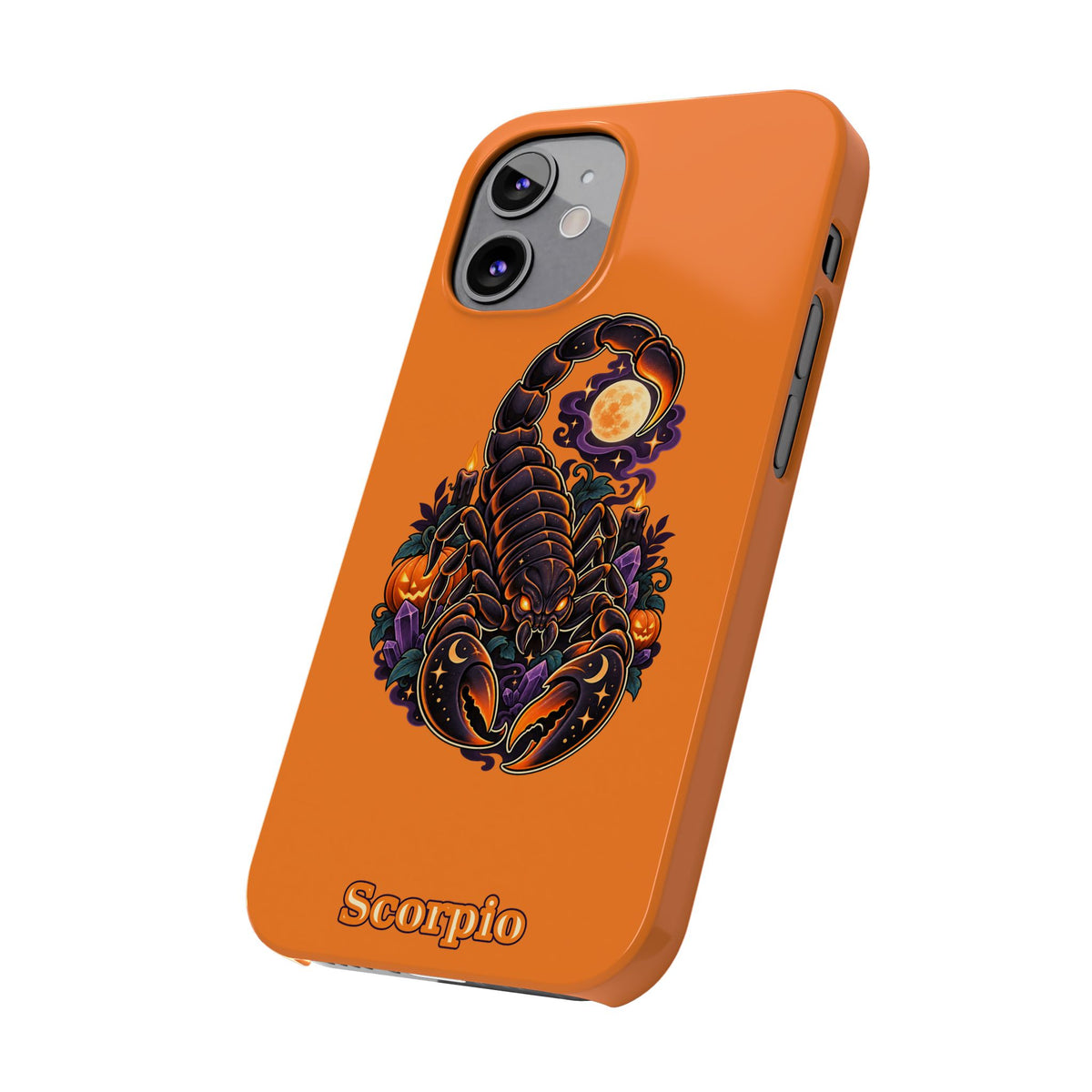 Scorpio Slim Phone Case — Halloween Orange Zodiac Scorpion Design