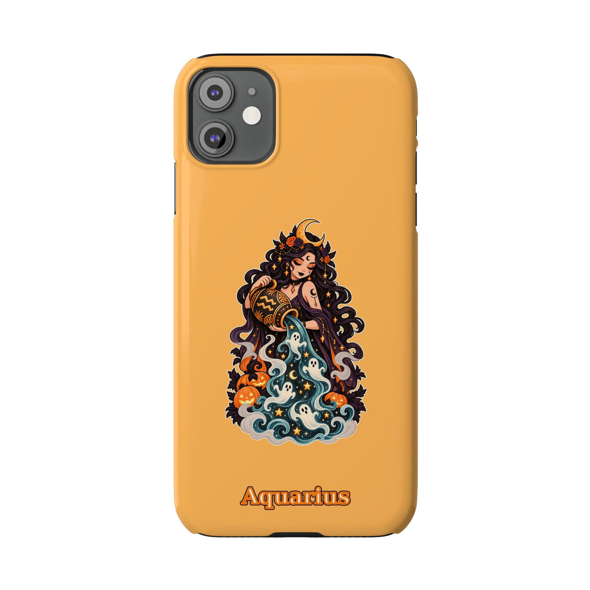 Aquarius Zodiac Slim Phone Case — Water-Bearer Halloween Astrology Design