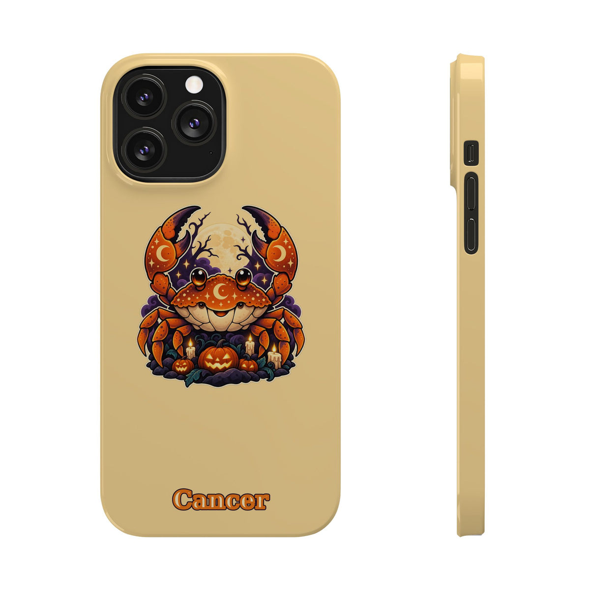 Cancer Zodiac Slim Phone Case — Halloween Pumpkin Crab