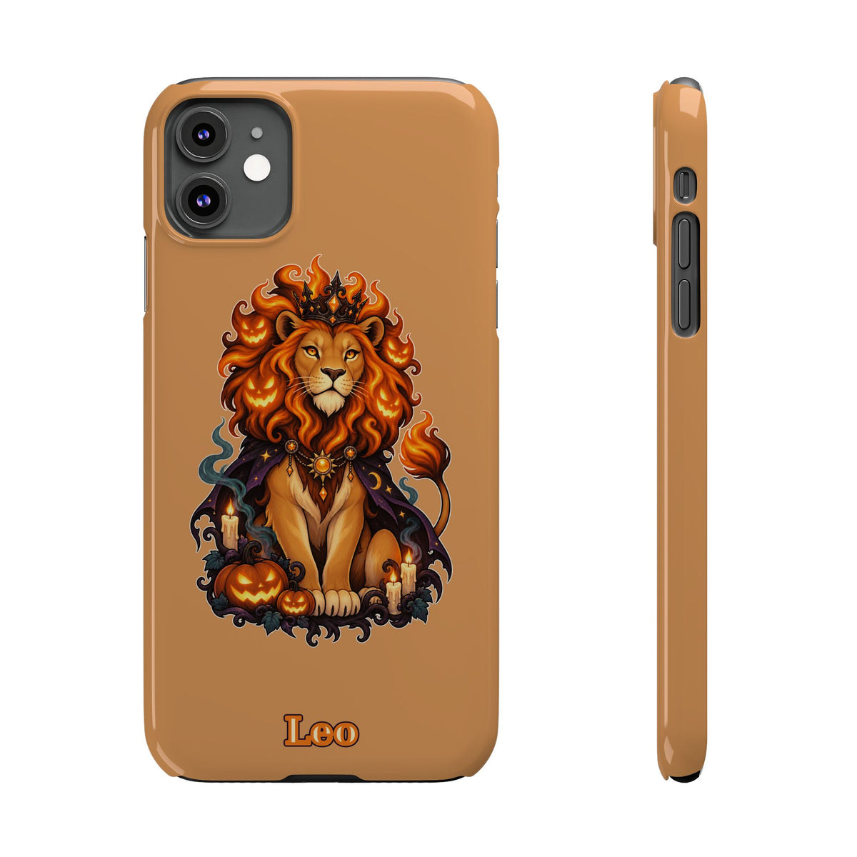Leo Zodiac Slim Phone Case — Halloween Lion Astrology Design