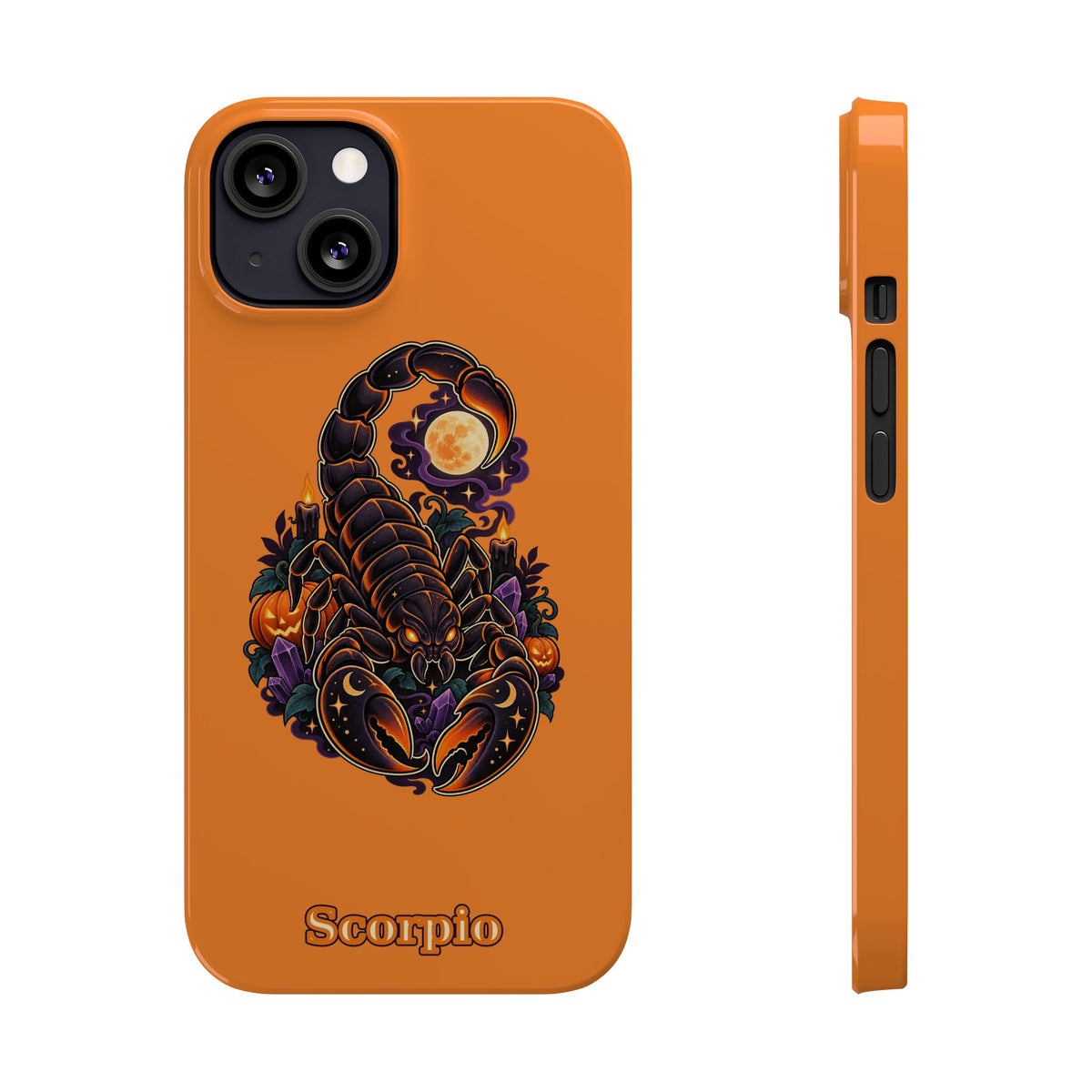 Scorpio Halloween Slim Phone Case — Orange Zodiac Scorpion Design