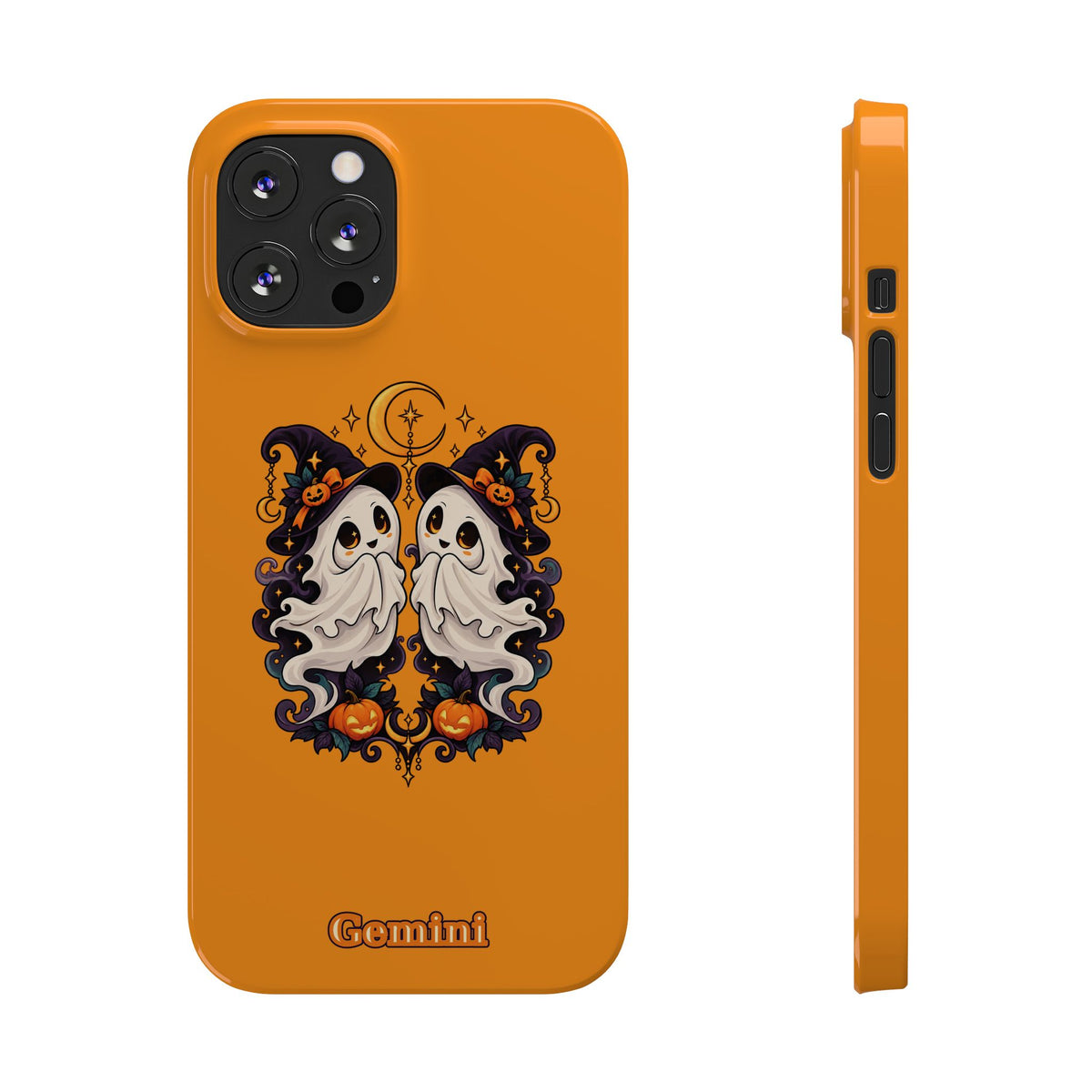 Gemini Halloween Slim Phone Case — Cute Twin Ghost Zodiac Design