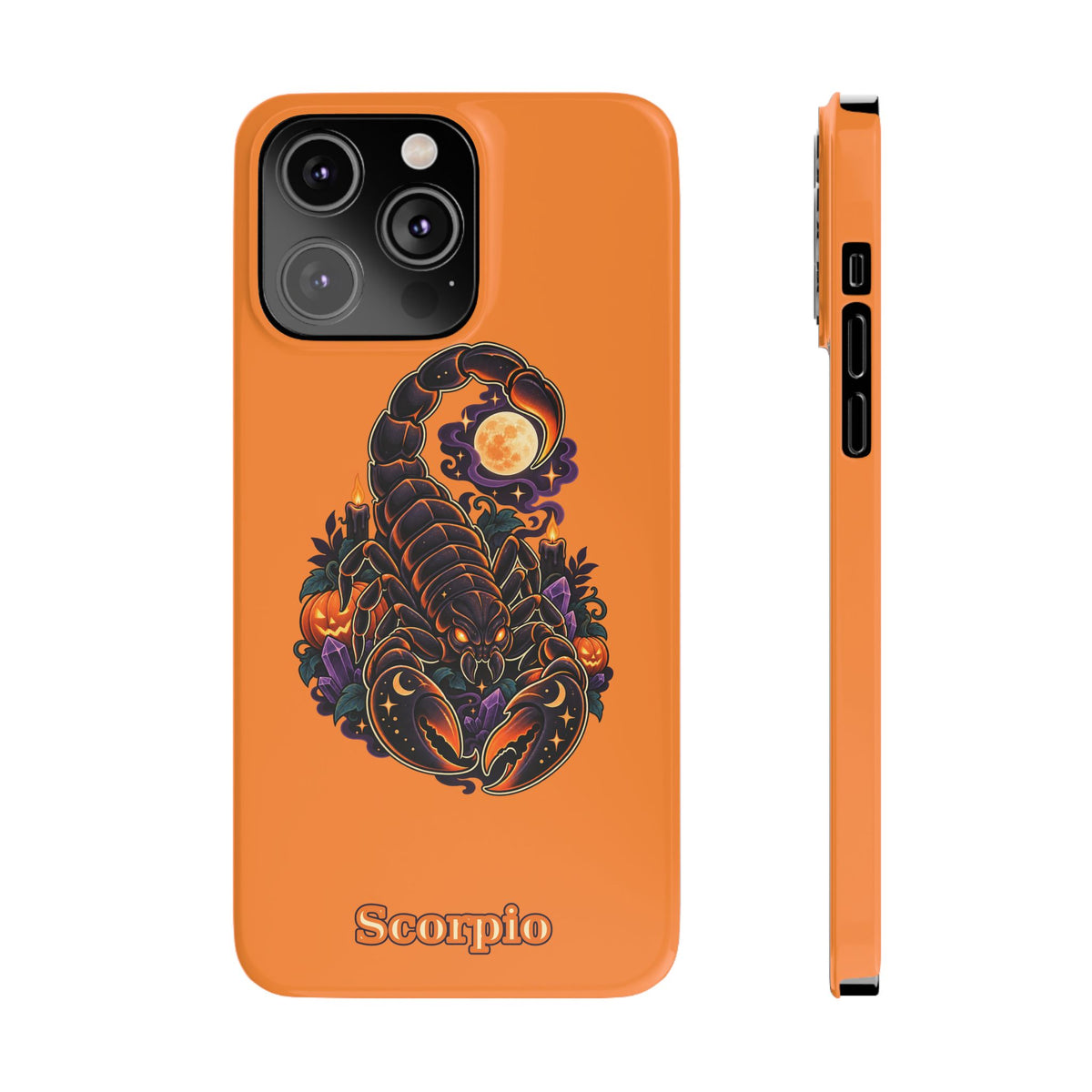 Scorpio Halloween Slim Phone Case — Orange Zodiac Scorpion Design