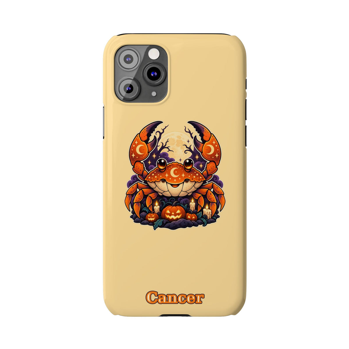 Cancer Zodiac Slim Phone Case — Halloween Pumpkin Crab