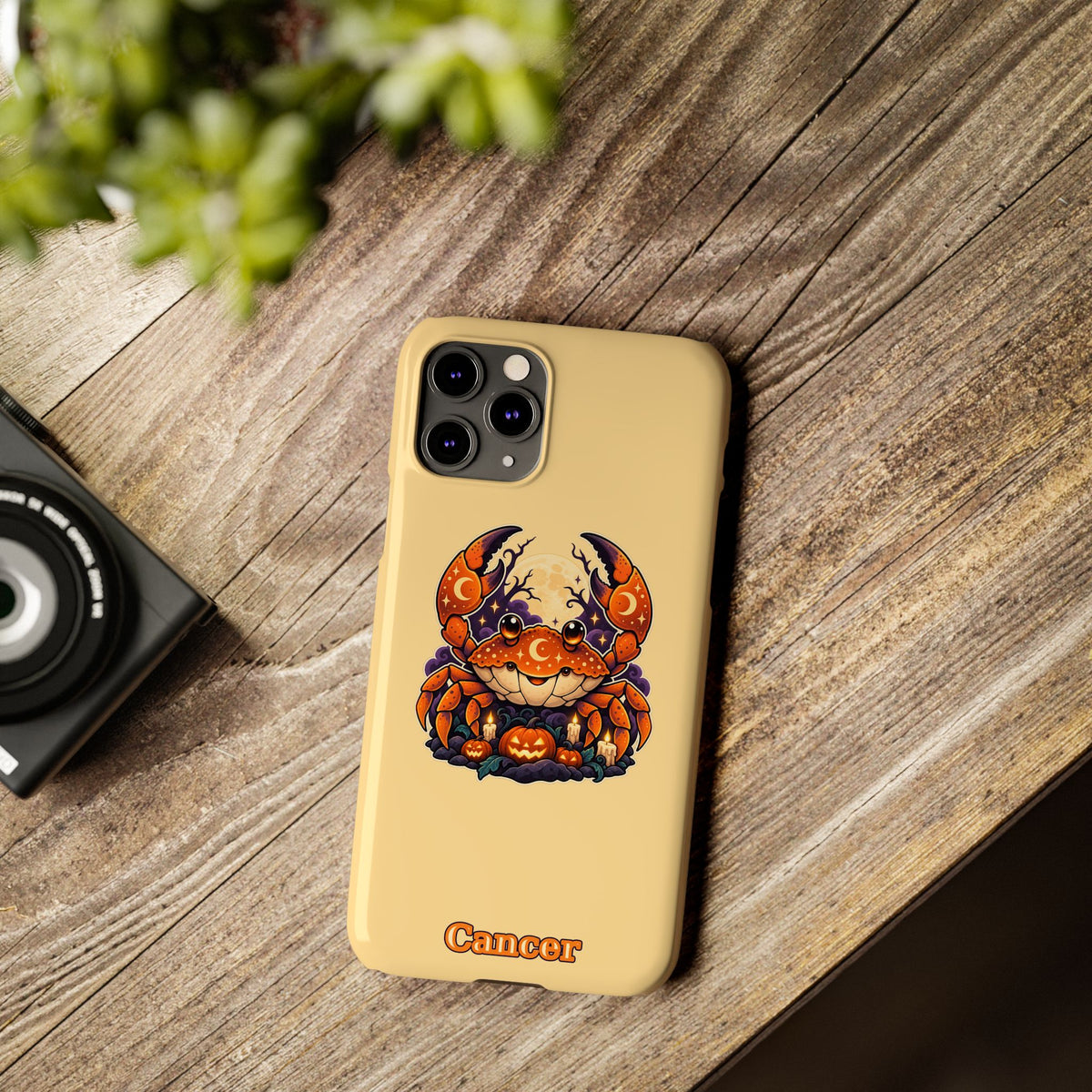 Cancer Zodiac Slim Phone Case — Halloween Pumpkin Crab