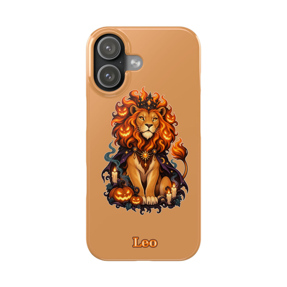Leo Zodiac Slim Phone Case — Halloween Lion Astrology Design