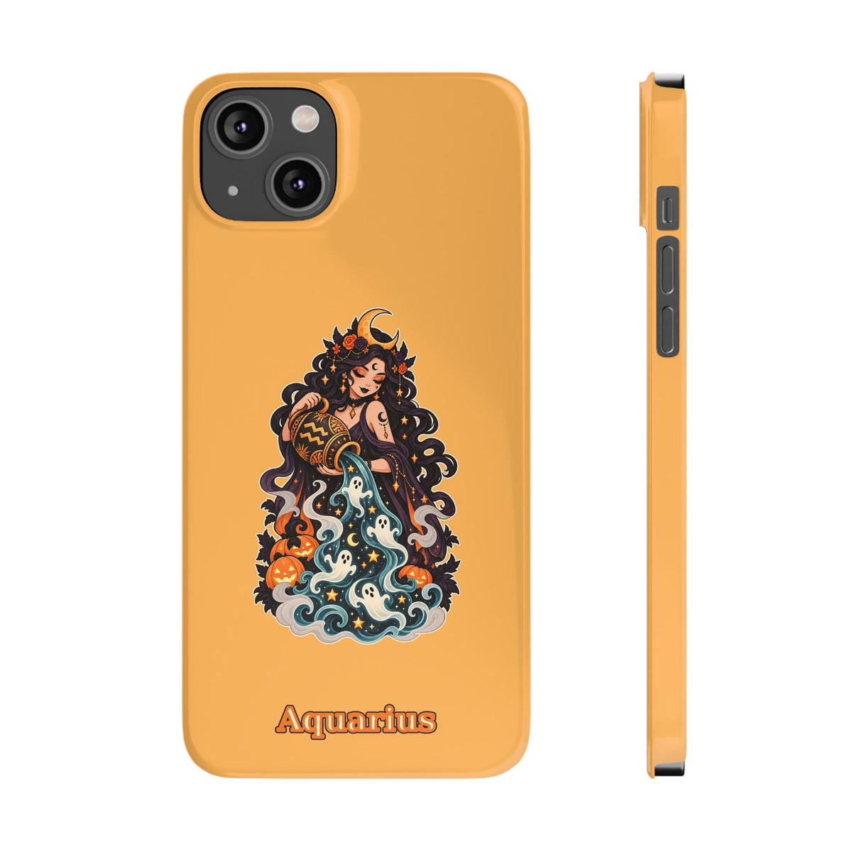 Aquarius Zodiac Slim Phone Case — Water-Bearer Halloween Astrology Design