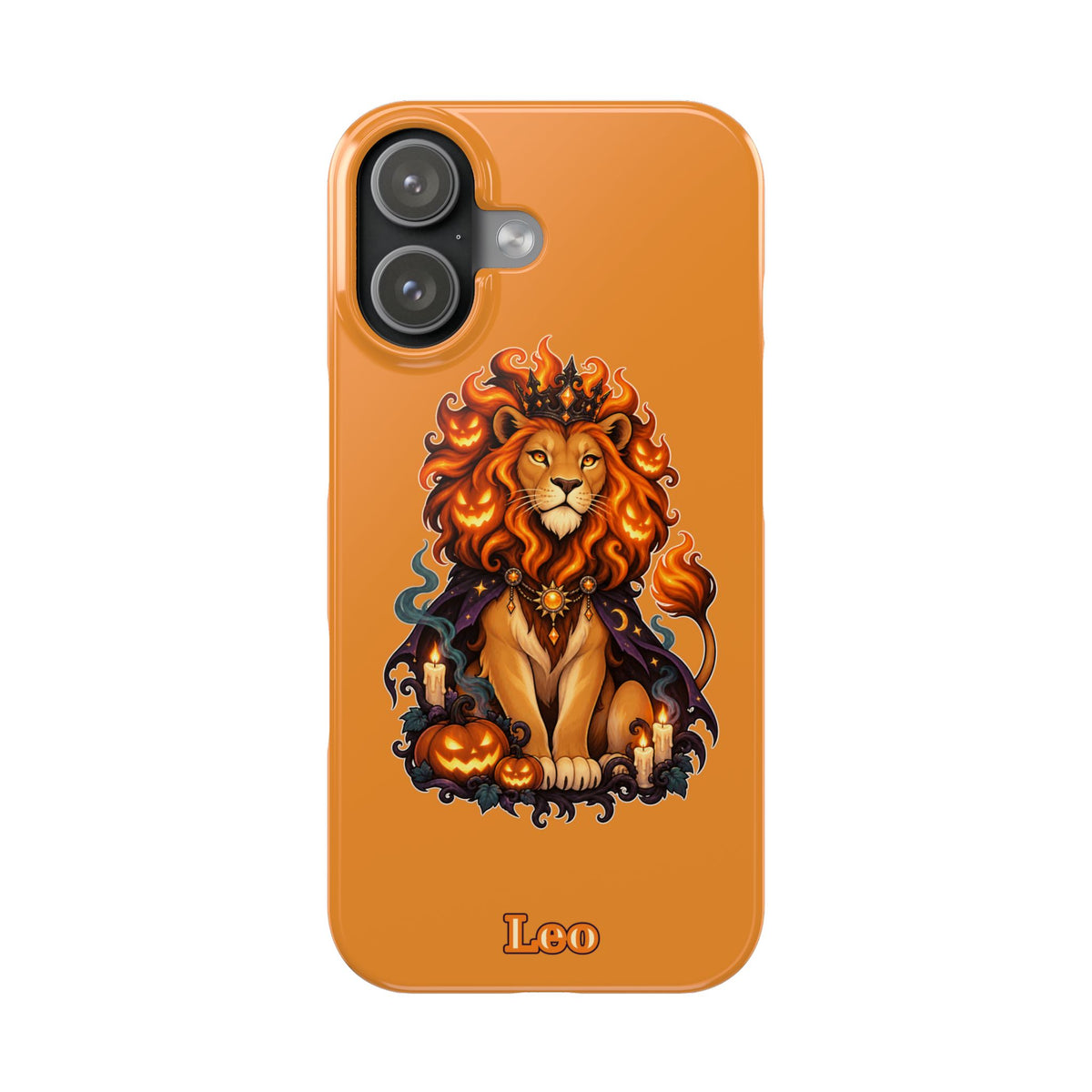 Leo Halloween Slim Phone Case — Orange Zodiac Lion Phone Cover