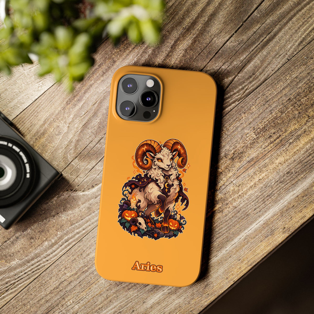 Aries Halloween Slim Phone Case — Ram Pumpkin Zodiac Phone Case