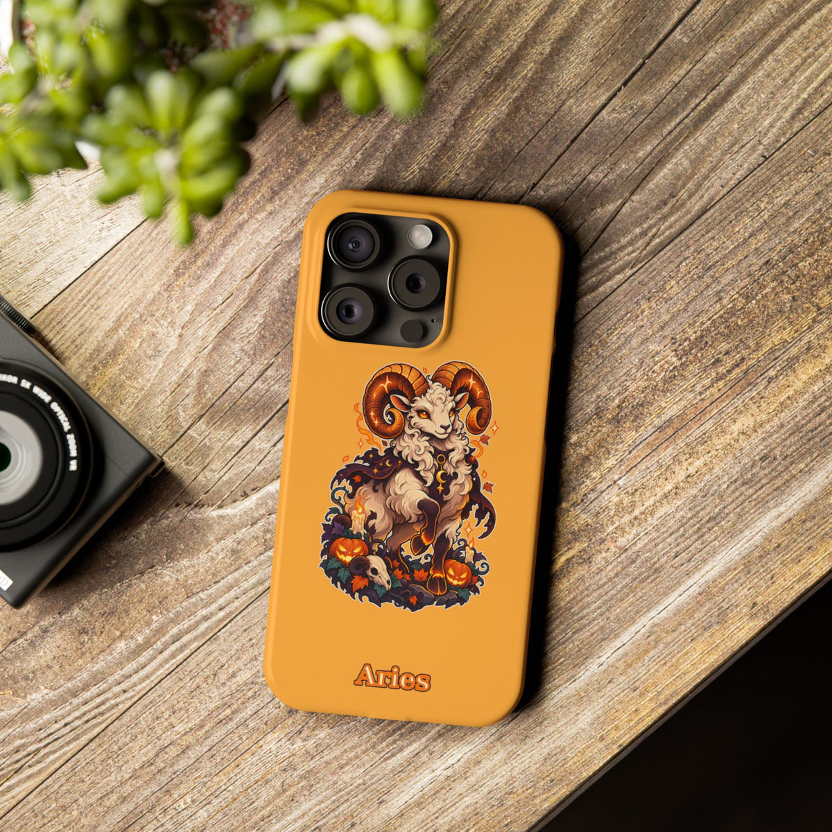 Aries Halloween Slim Phone Case — Ram Pumpkin Zodiac Phone Case