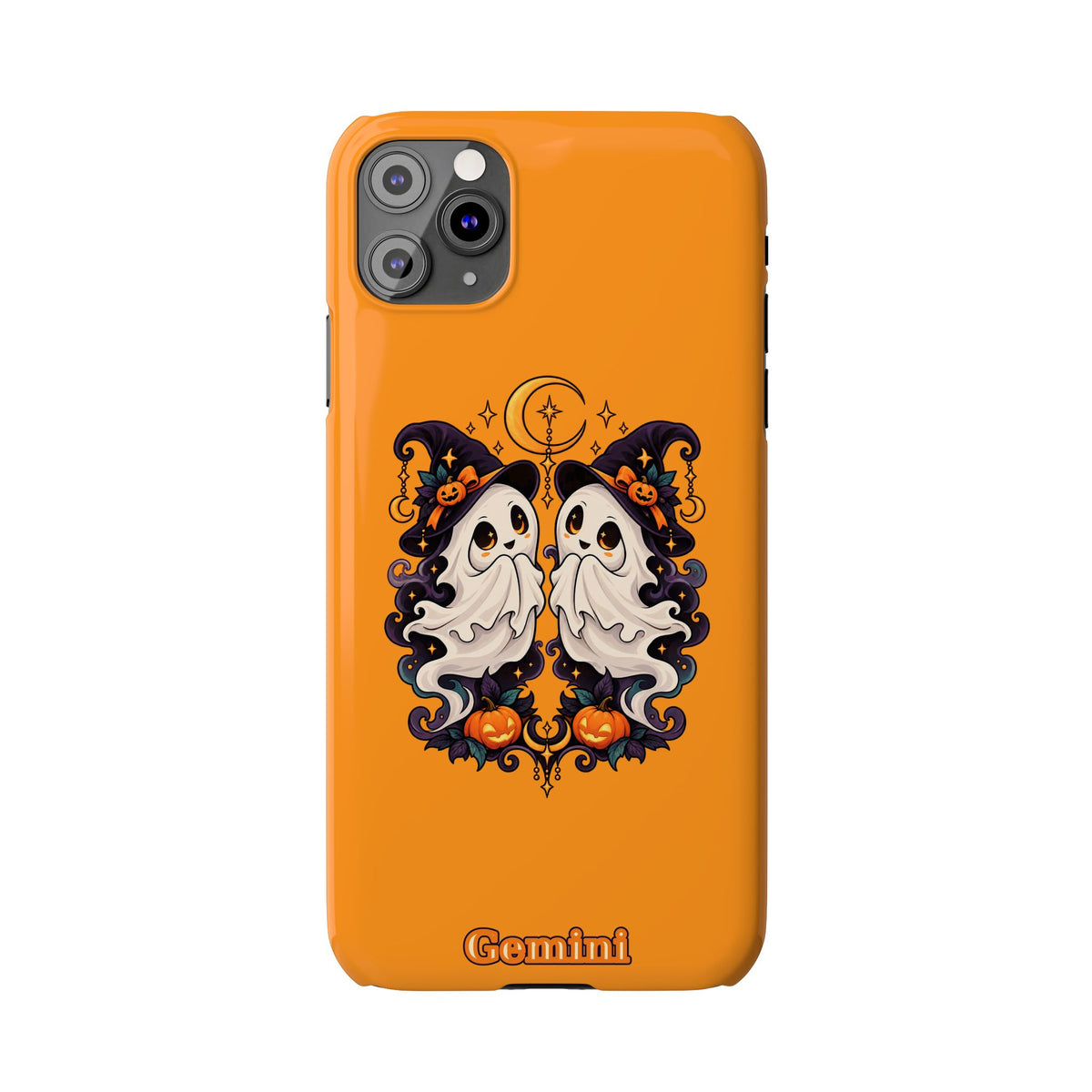 Gemini Halloween Slim Phone Case — Cute Twin Ghost Zodiac Design