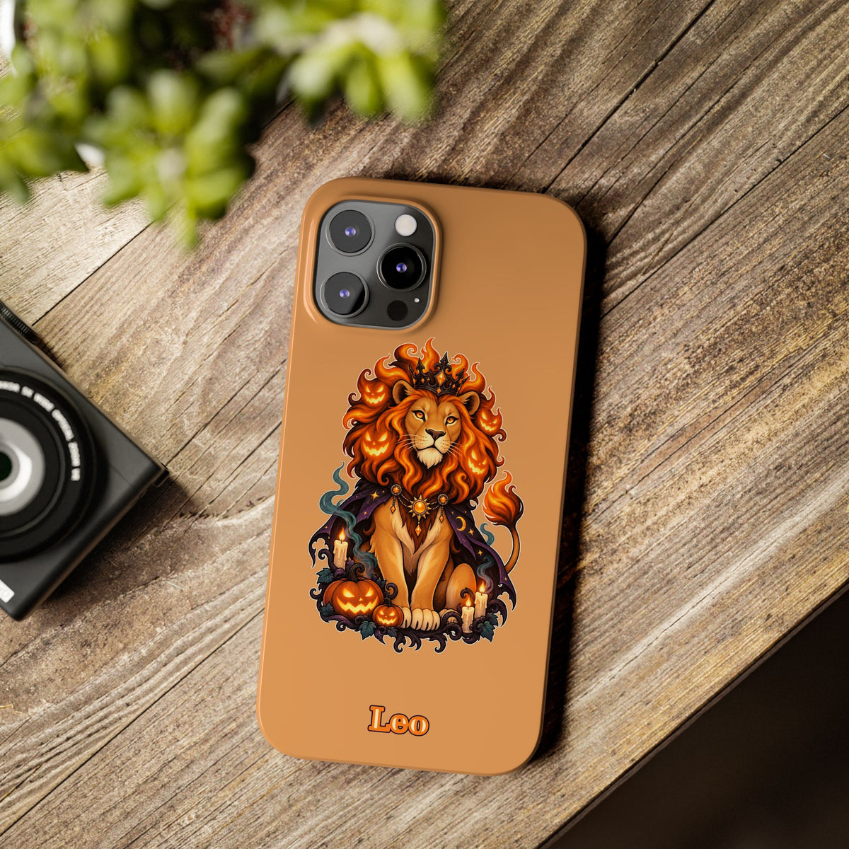 Leo Zodiac Slim Phone Case — Halloween Lion Astrology Design