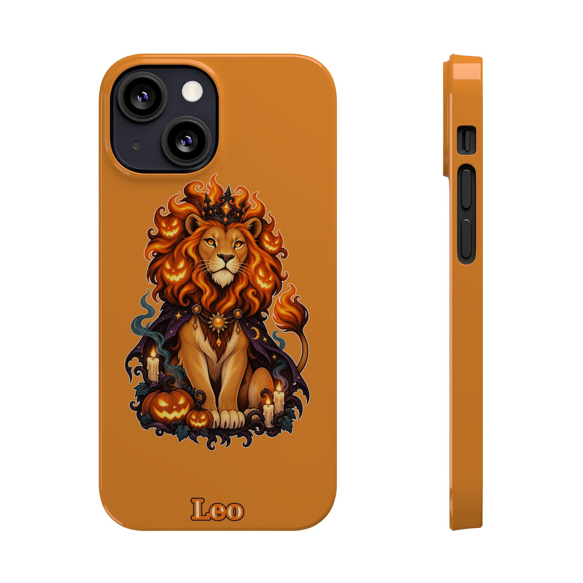 Leo Halloween Slim Phone Case — Orange Zodiac Lion Phone Cover