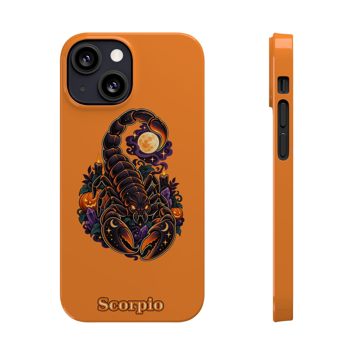 Scorpio Halloween Slim Phone Case — Orange Zodiac Scorpion Design