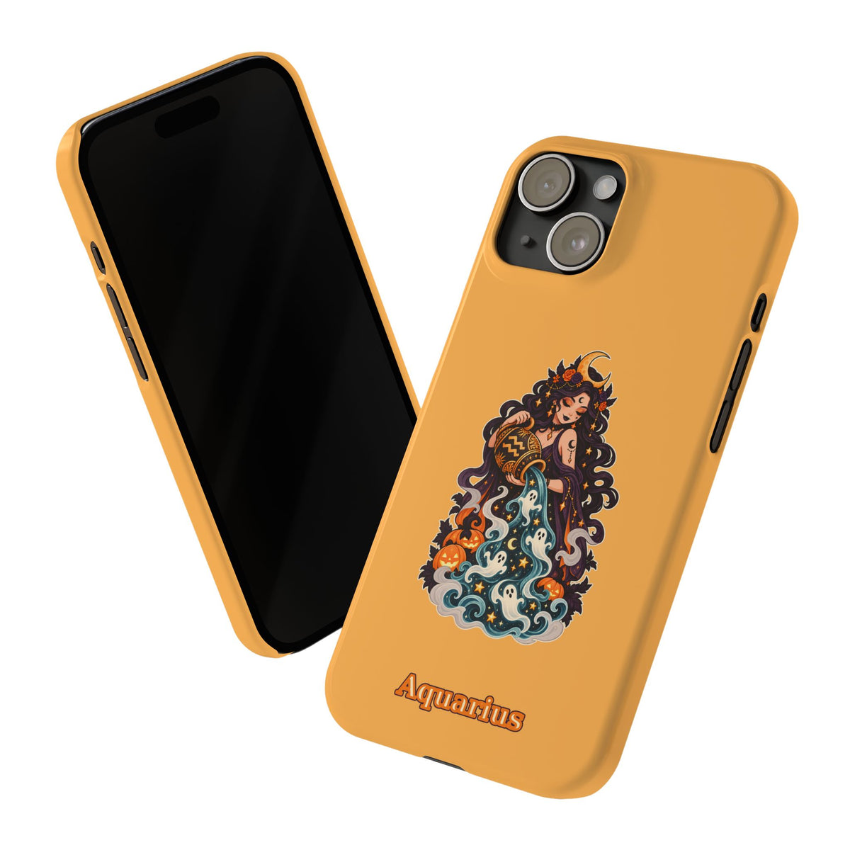 Aquarius Zodiac Slim Phone Case — Water-Bearer Halloween Astrology Design
