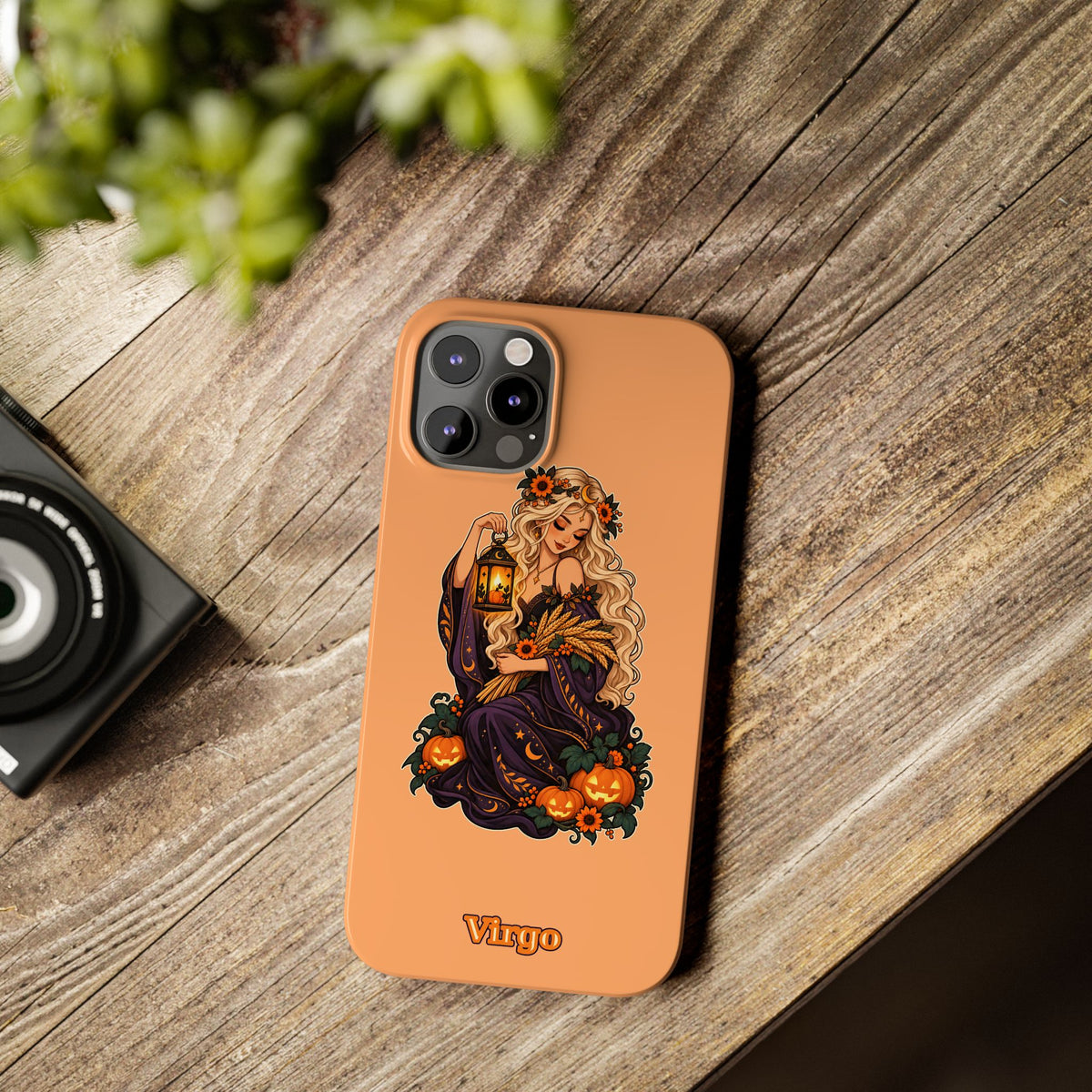 Virgo Zodiac Slim Phone Case — Autumn Harvest Witch Design