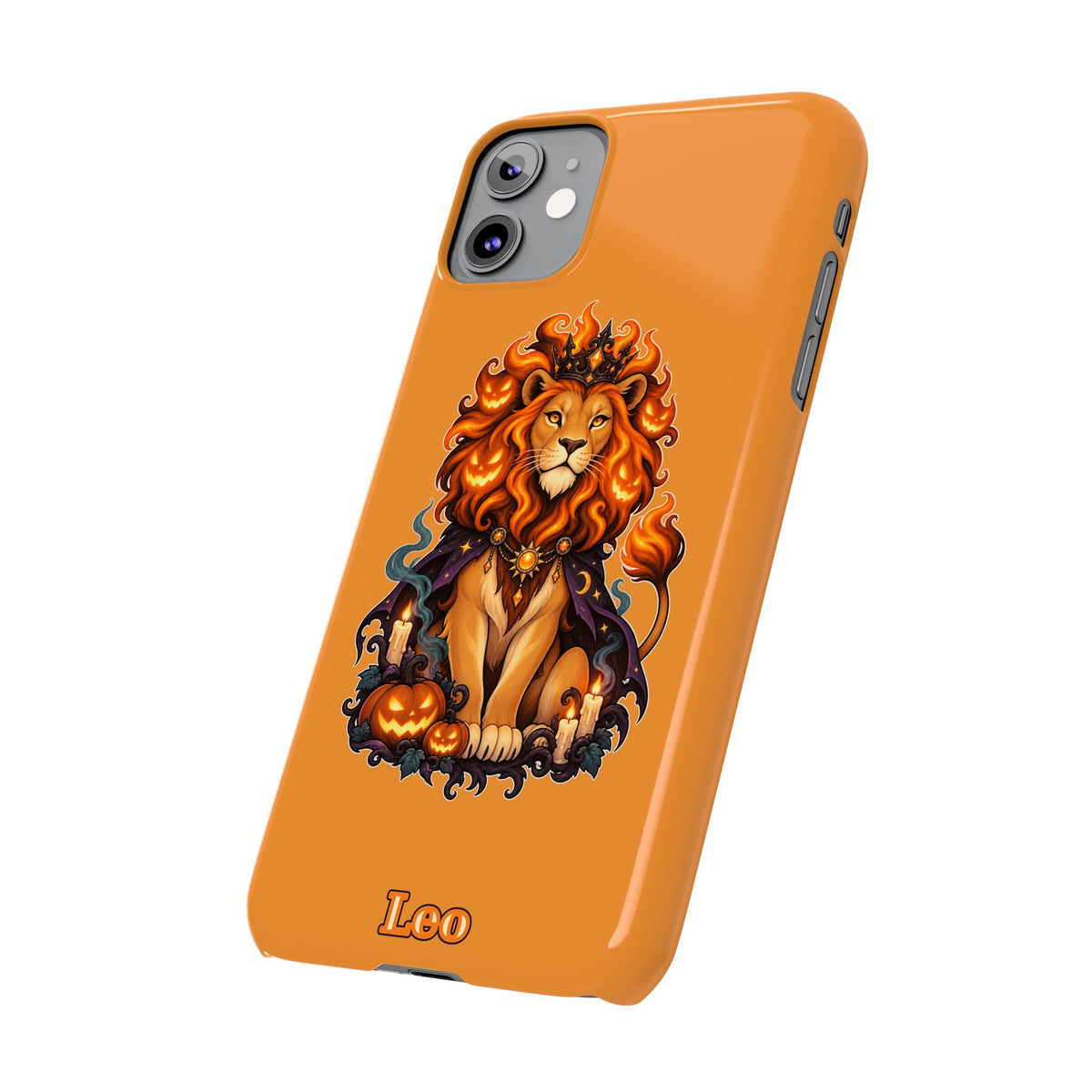 Leo Halloween Slim Phone Case — Orange Zodiac Lion Phone Cover