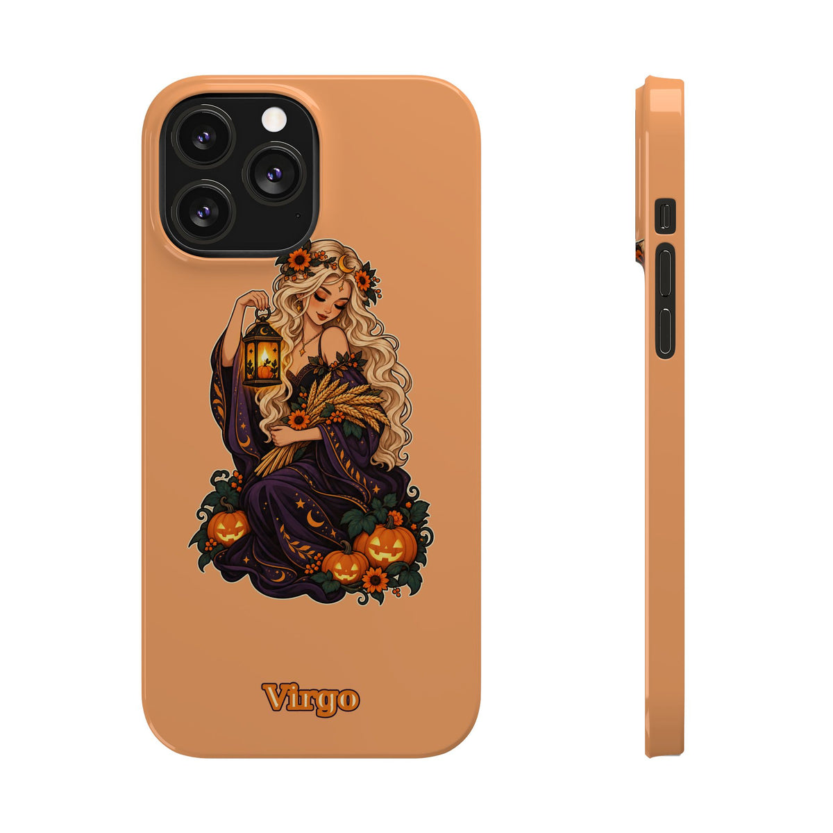 Virgo Zodiac Slim Phone Case — Autumn Harvest Witch Design