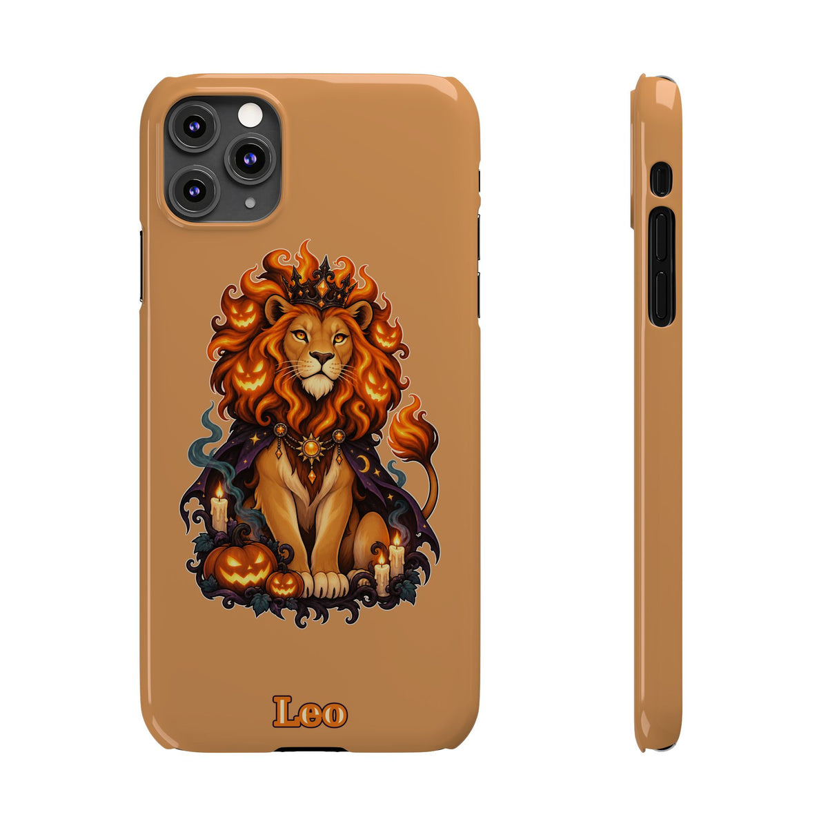 Leo Zodiac Slim Phone Case — Halloween Lion Astrology Design