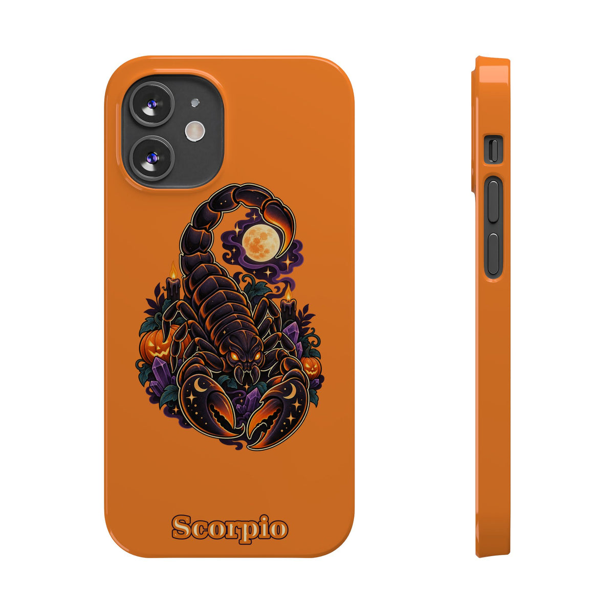 Scorpio Slim Phone Case – Halloween Orange Scorpion Zodiac Design