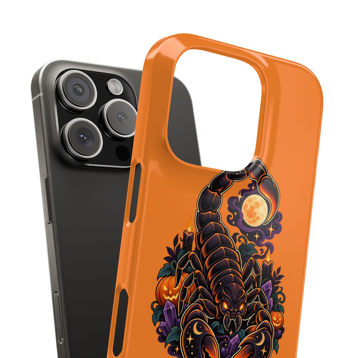 Scorpio Slim Phone Case – Halloween Orange Scorpion Zodiac Design