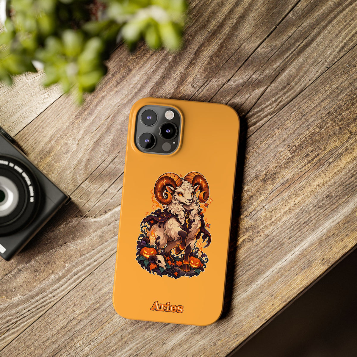 Aries Halloween Slim Phone Case — Ram Pumpkin Zodiac Phone Case