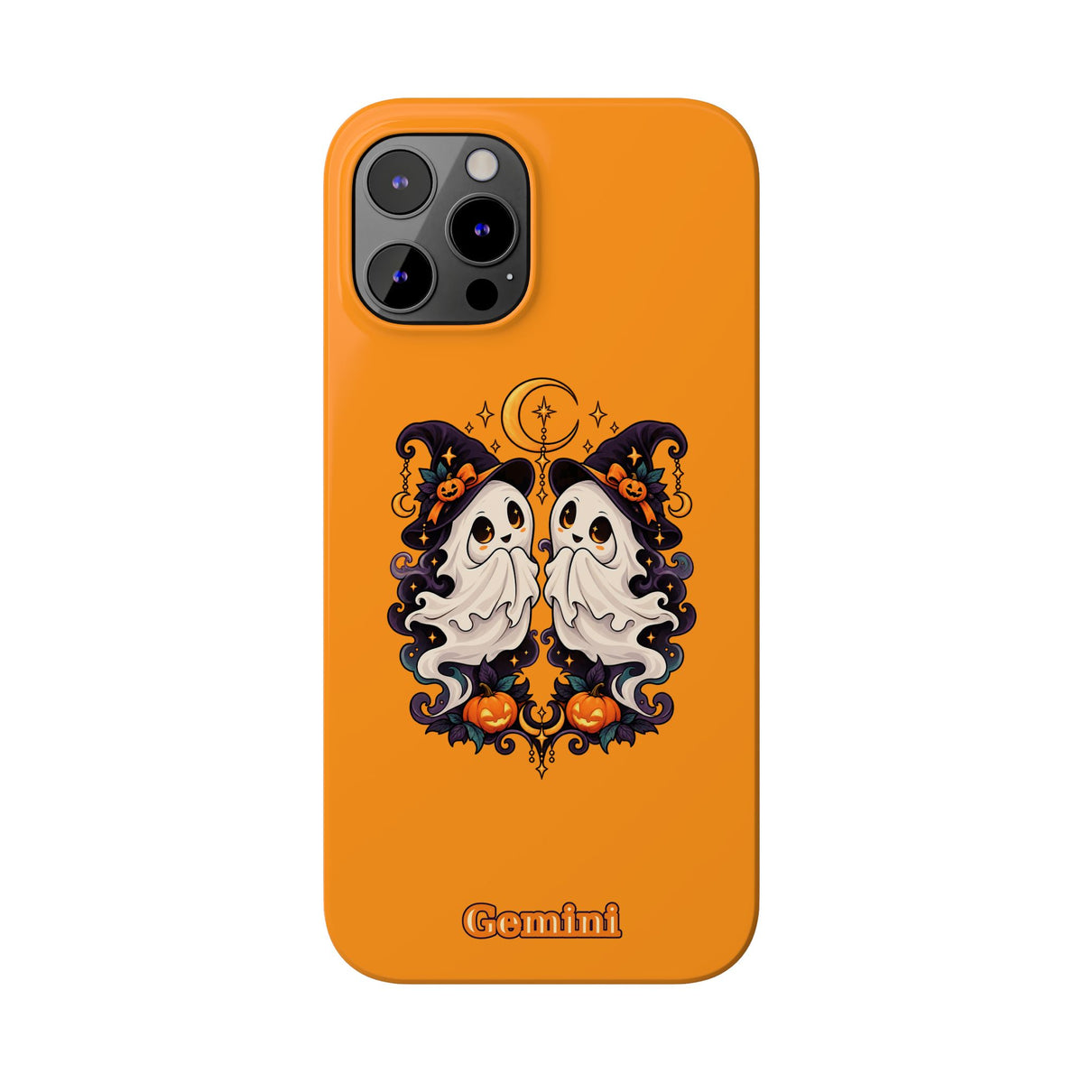 Gemini Halloween Slim Phone Case — Cute Twin Ghost Zodiac Design