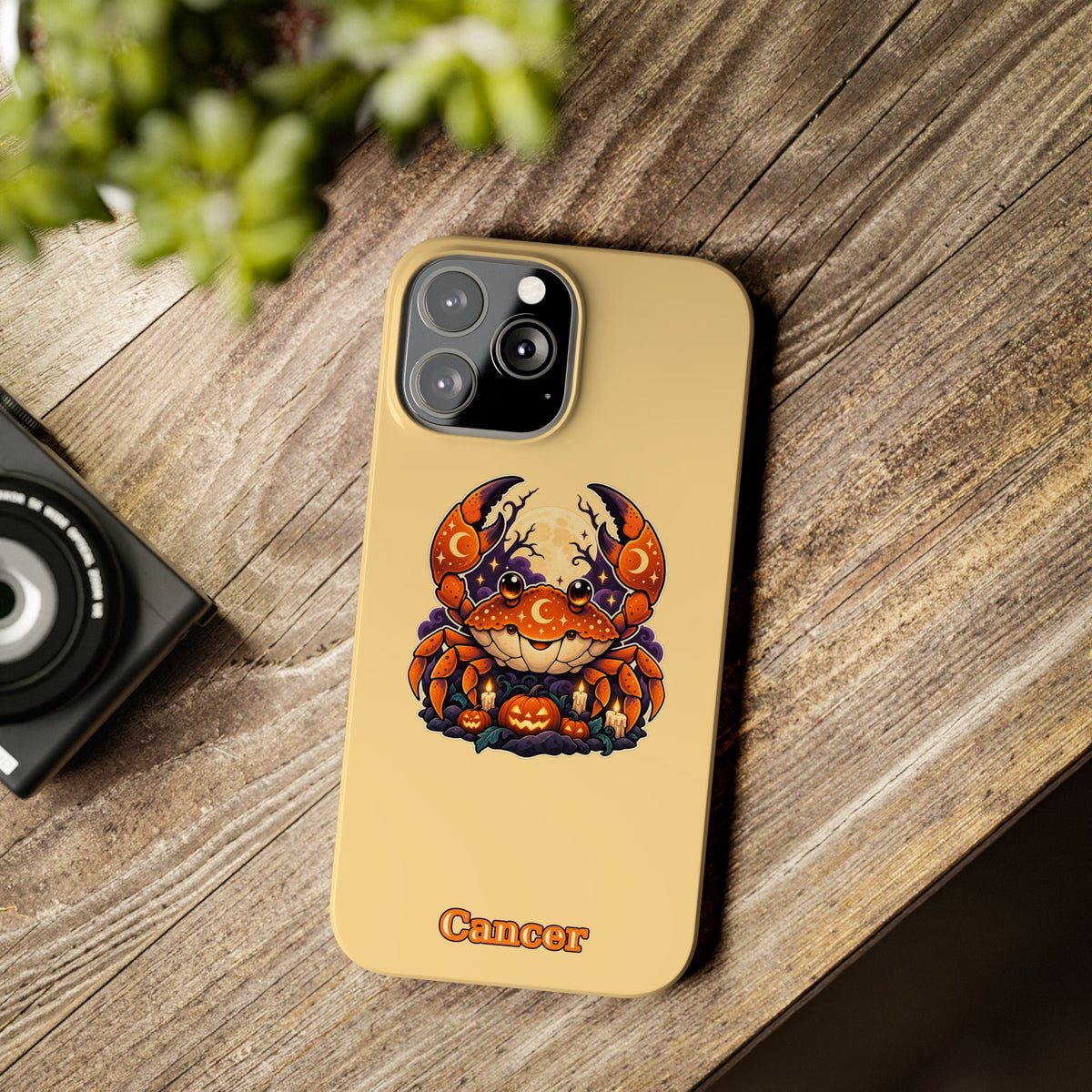 Cancer Zodiac Slim Phone Case — Halloween Pumpkin Crab