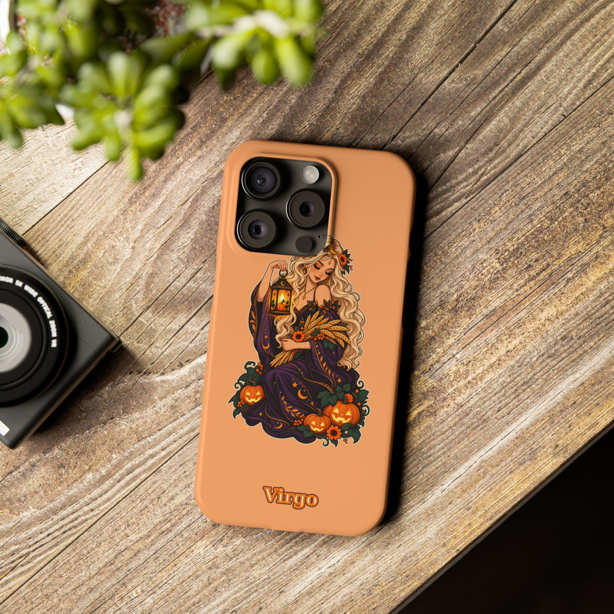 Virgo Zodiac Slim Phone Case — Autumn Harvest Witch Design