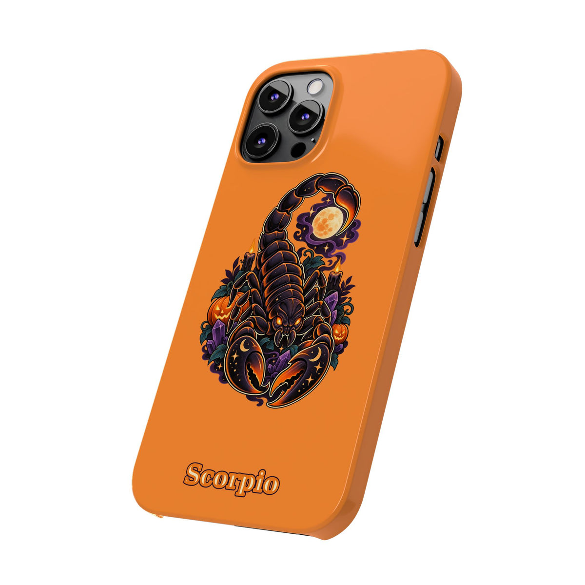 Scorpio Halloween Slim Phone Case — Orange Zodiac Scorpion Design