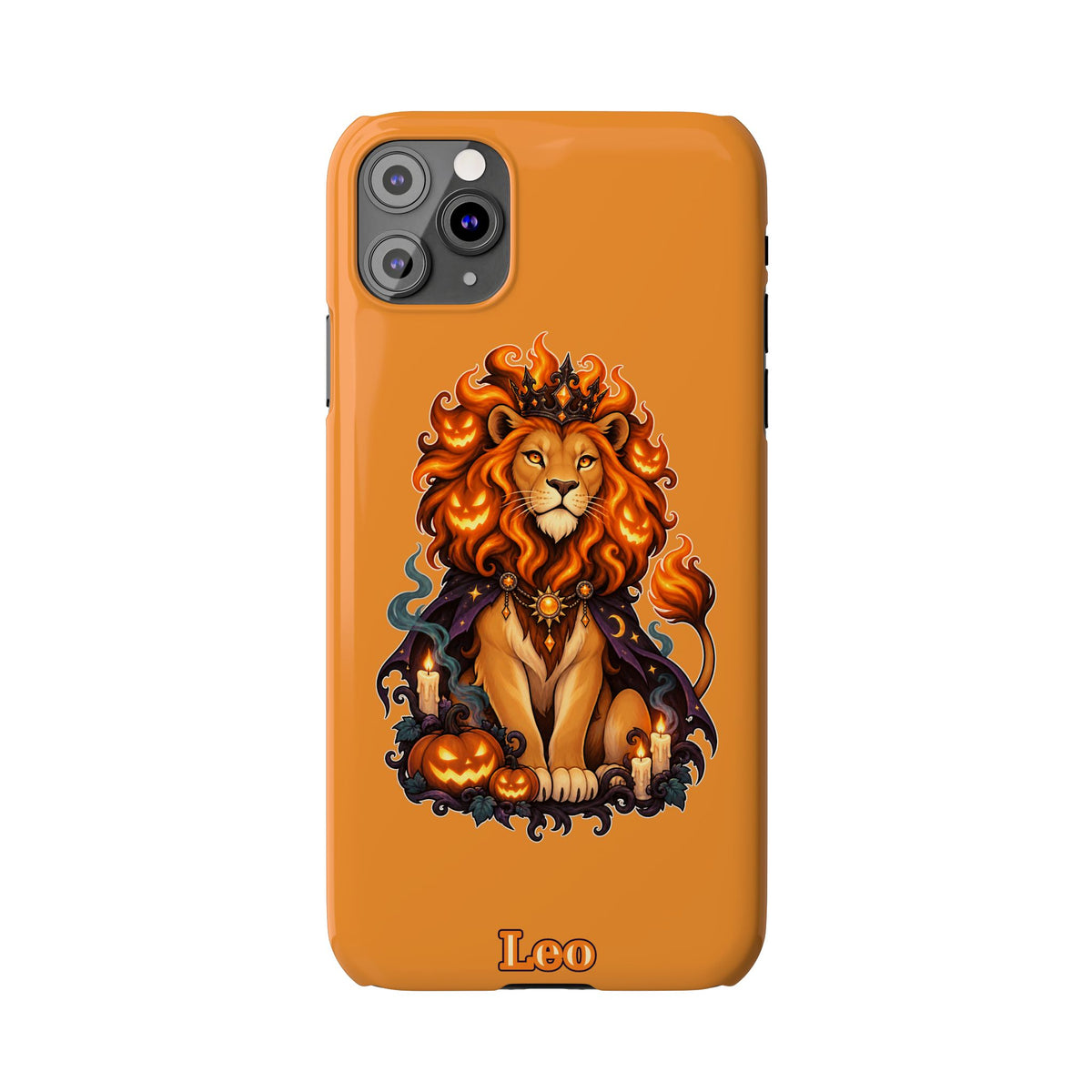 Leo Halloween Slim Phone Case — Orange Zodiac Lion Phone Cover