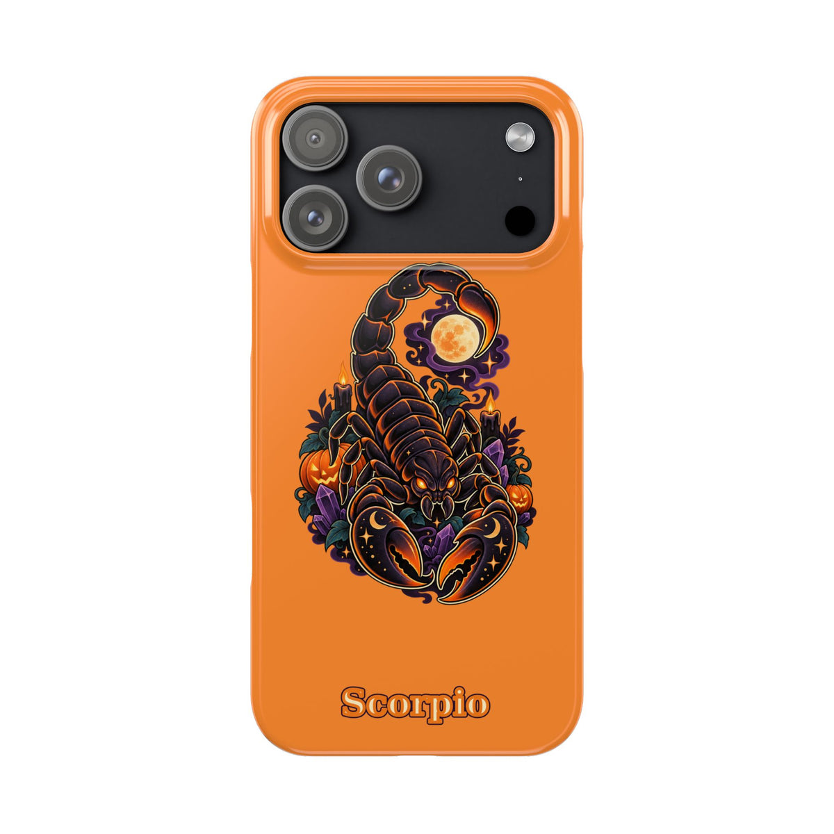 Scorpio Halloween Slim Phone Case — Orange Zodiac Scorpion Design