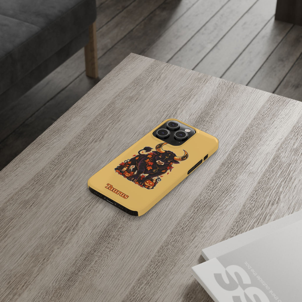 Taurus Slim Phone Case — Autumn Halloween Zodiac Bull Design