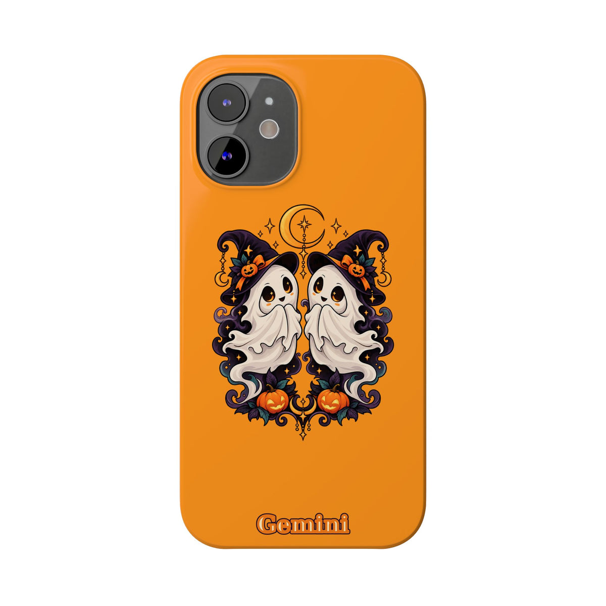 Gemini Halloween Slim Phone Case — Cute Twin Ghost Zodiac Design