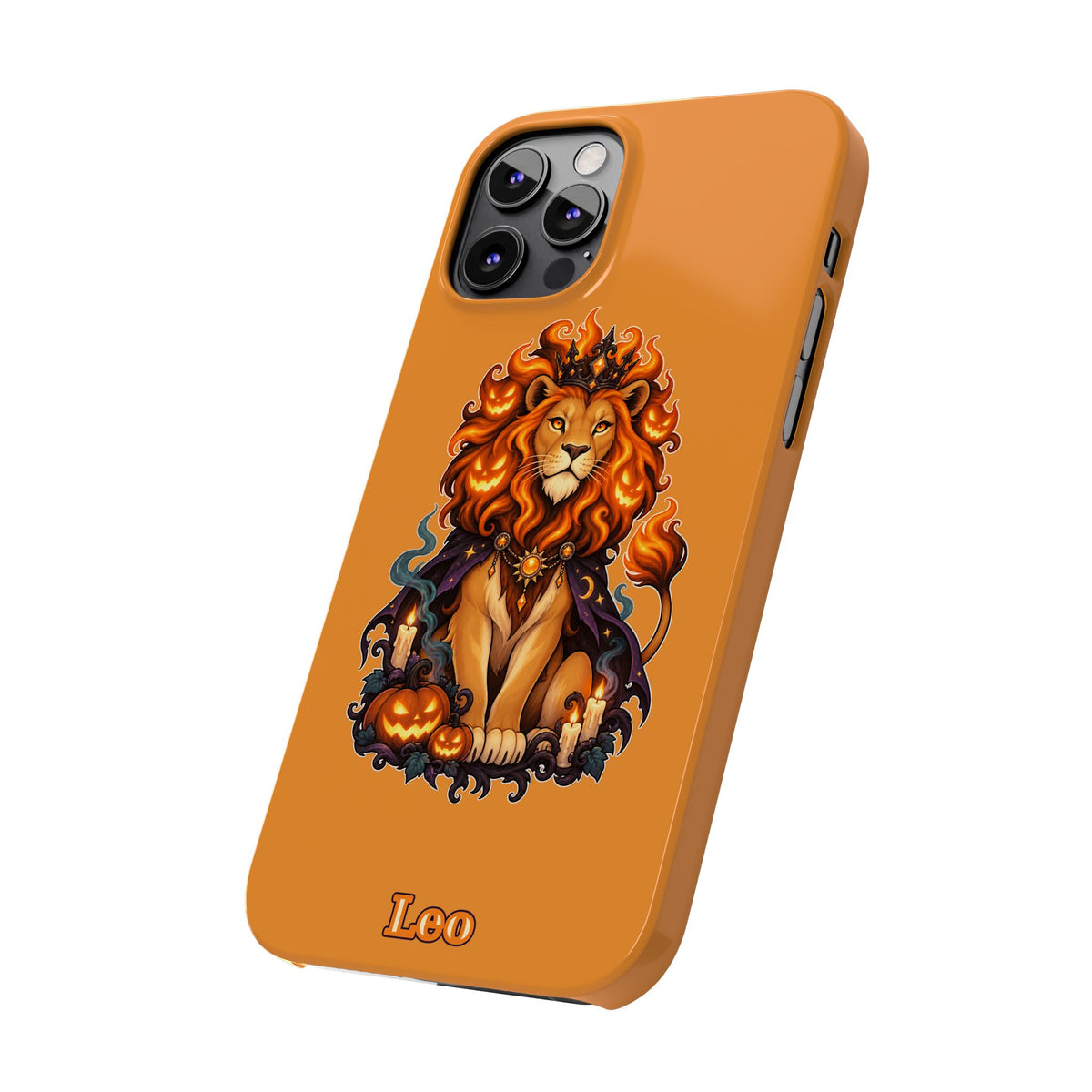 Leo Halloween Slim Phone Case — Orange Zodiac Lion Phone Cover