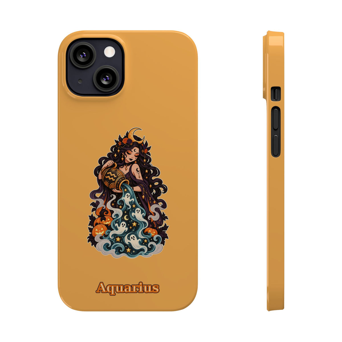 Aquarius Zodiac Slim Phone Case — Water-Bearer Halloween Astrology Design